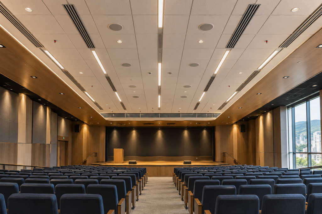 Forro acústico para auditório em Belo Horizonte: materiais e instalação